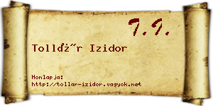 Tollár Izidor névjegykártya